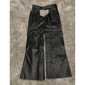 MOB Classic Black Leather Adult Chaps Large